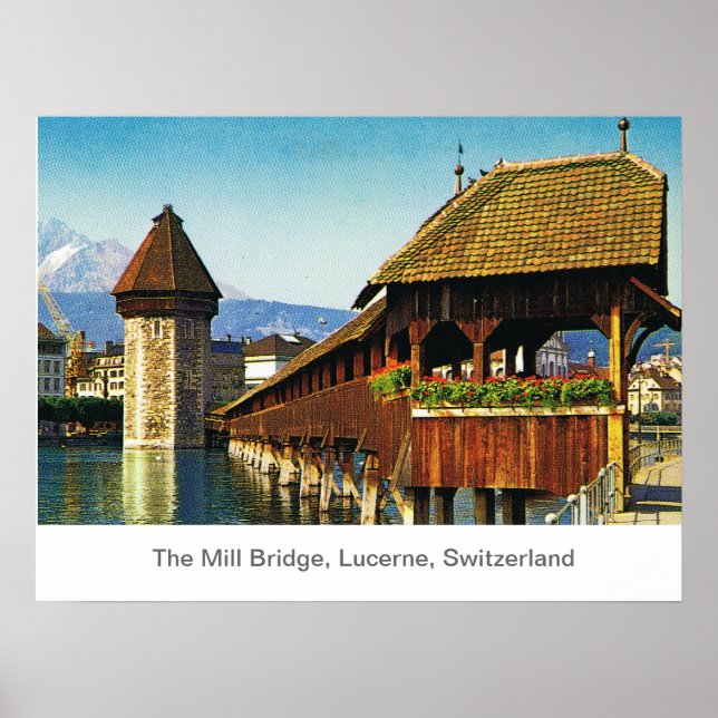 The Mill Bridge, Lucerne, Switzerland Poster (Front)
