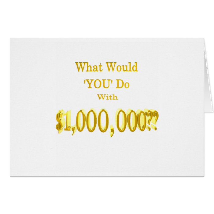 The Million Dollar Question Card