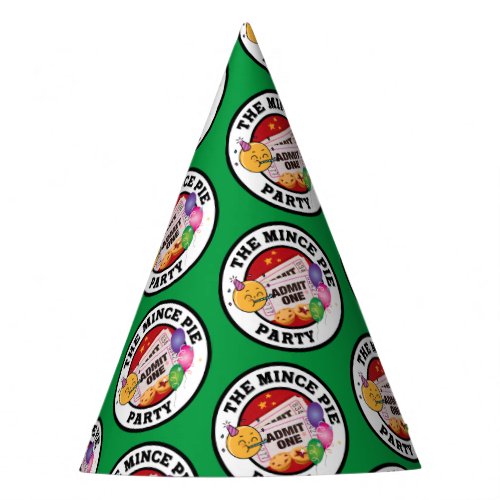 The Mince Pie Party Hat green bkgrd