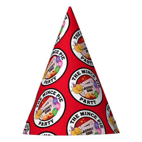 The Mince Pie Party Hat red bkgrd