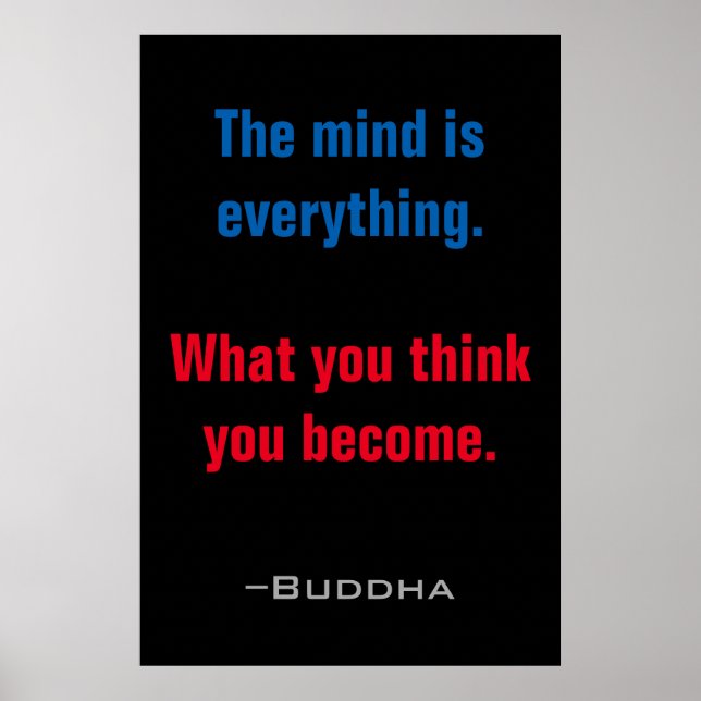 The mind is everything Buddha Quotes Inspirational Poster (Front)