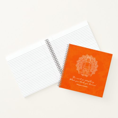 The Mind is Everything Shakyamuni Buddha Orange Notebook