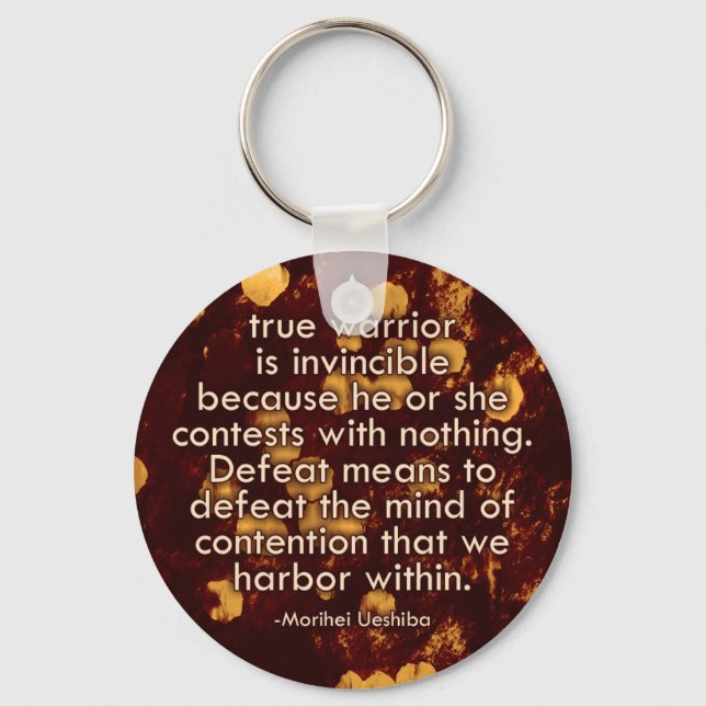 The Mind of Contention - Aikido Peace Quote Keychain (Front)