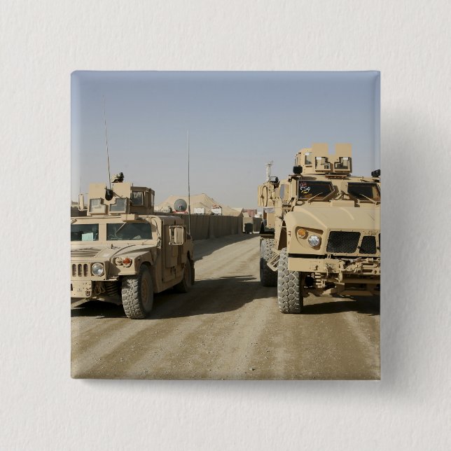 The Mine Resistant Ambush Protected Pinback Button (Front)
