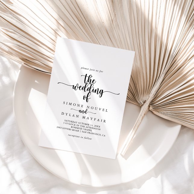 The Minimalist Calligraphy Wedding of Gold  Foil Invitation (Creator Uploaded)