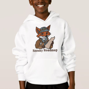 The Minimalist Fox's Secret Map Adventure Funny Hoodie