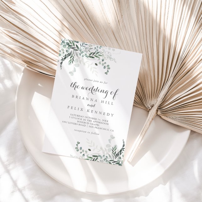 The Minimalist Greenery Eucalyptus Wedding of Invitation (Creator Uploaded)