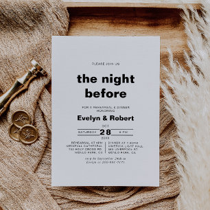 The Minimalist Night Before Rehearsal Dinner Invitation