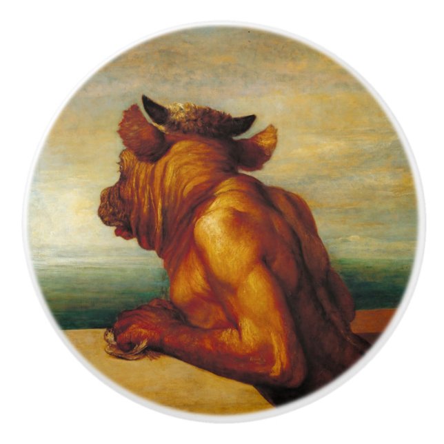 The Minotaur (by George Frederic Watts) Ceramic Knob (Front)