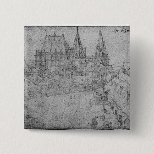 The Minster at Aachen, 1520 Button (Front)