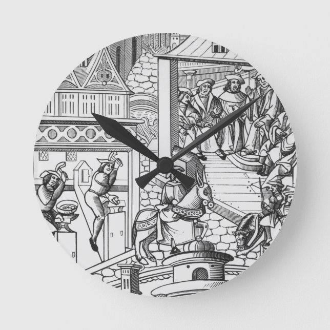 The Mint, after a woodcut in 'De l'Institution de Round Clock (Front)