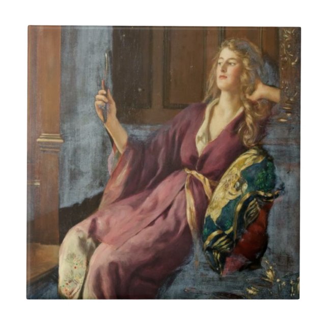 The Minx (by John Collier) Ceramic Tile (Front)