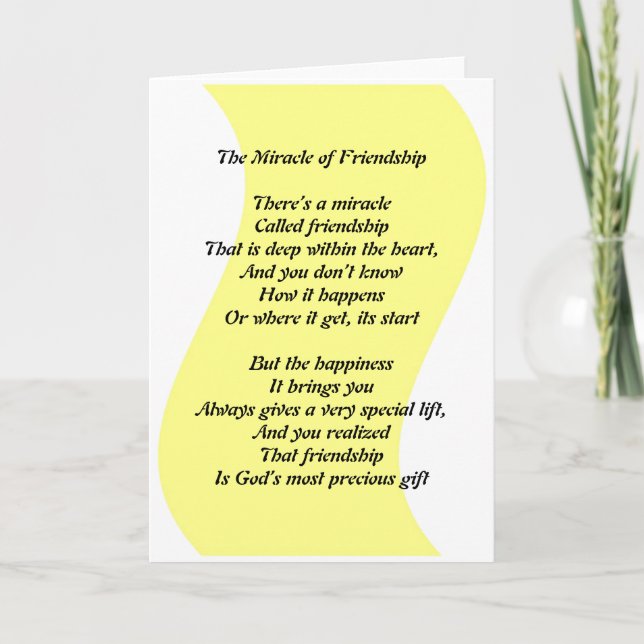 The Miracle of Friendship Card (Front)