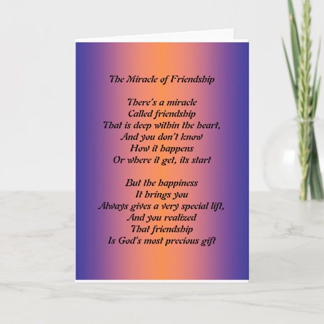 The Miracle Of Friendship Card (Front)