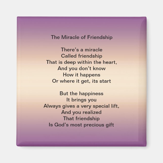 The Miracle of Friendship magnet (Front)