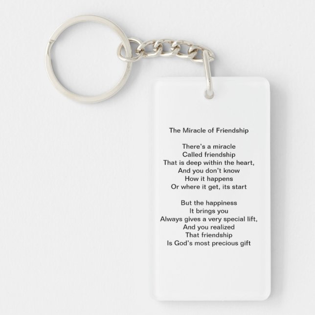 The Miracle of Friendship Poem Keychain (Front)