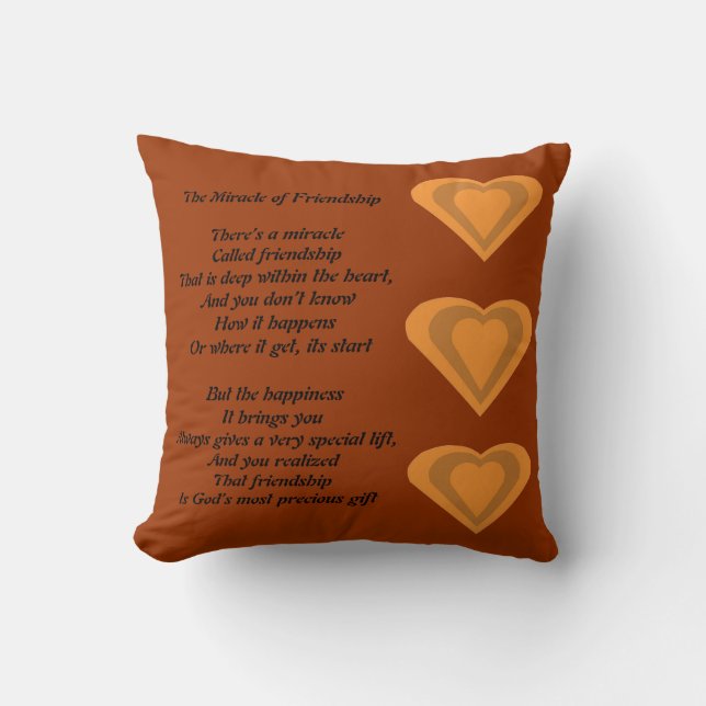 The Miracle of Friendship Poem pillow (Front)