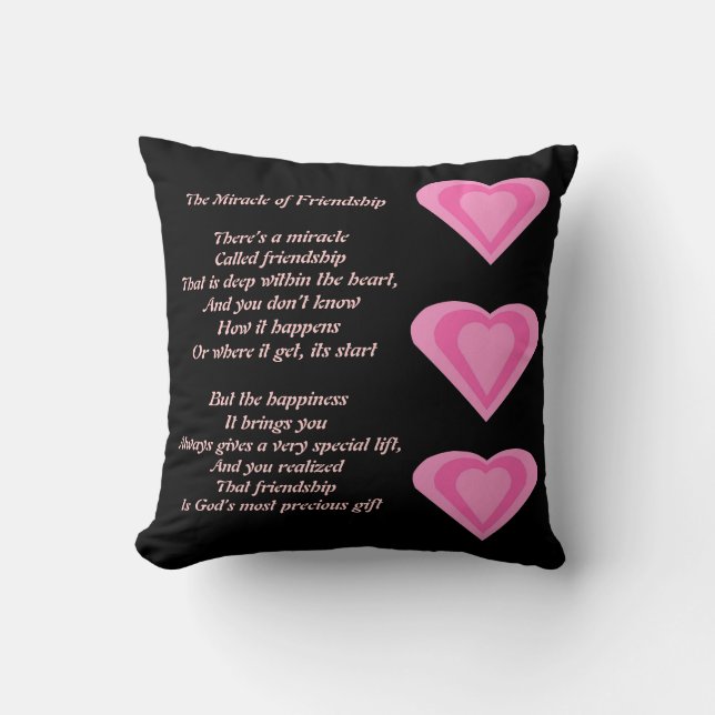 The Miracle of Friendship Poem pillow (Front)