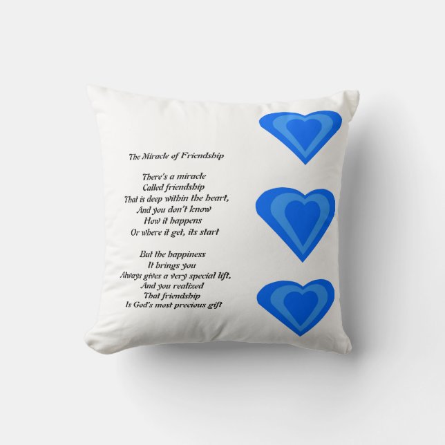 The Miracle of Friendship Poem pillow (Front)