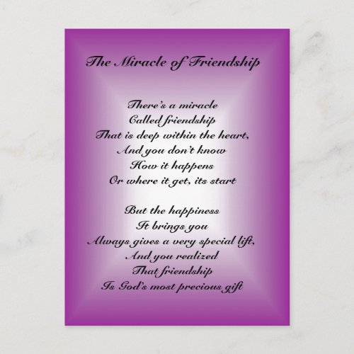 The Miracle of Friendship Postcard