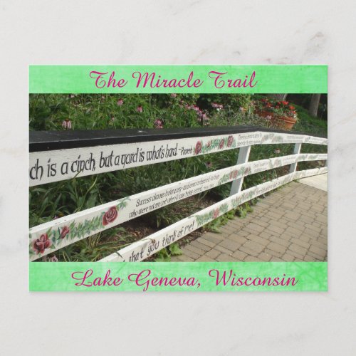 The Miracle Trail Lake Geneva Wisconsin Postcard