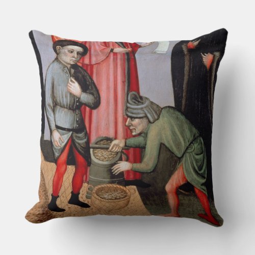 The Miraculous Multiplication of the Grain detail Throw Pillow