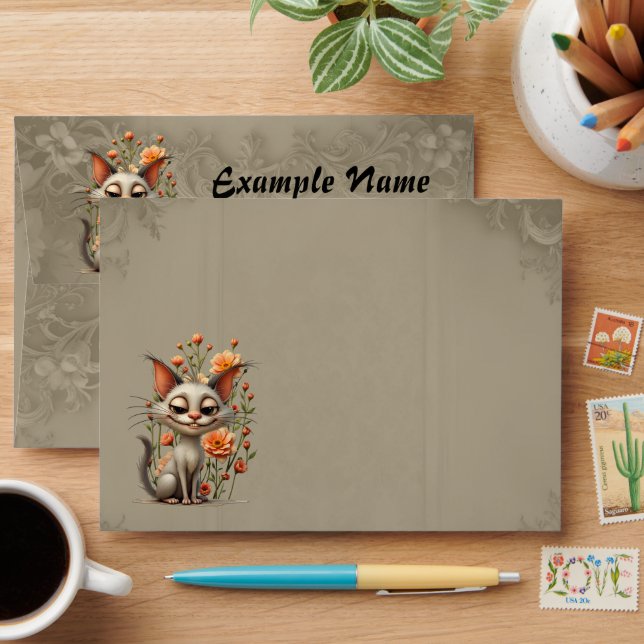 The mischievous cat  envelope (Desk)