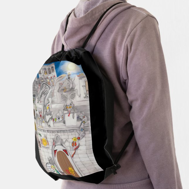 The Mischievous Gargoyles Drawstring Bag (Insitu)