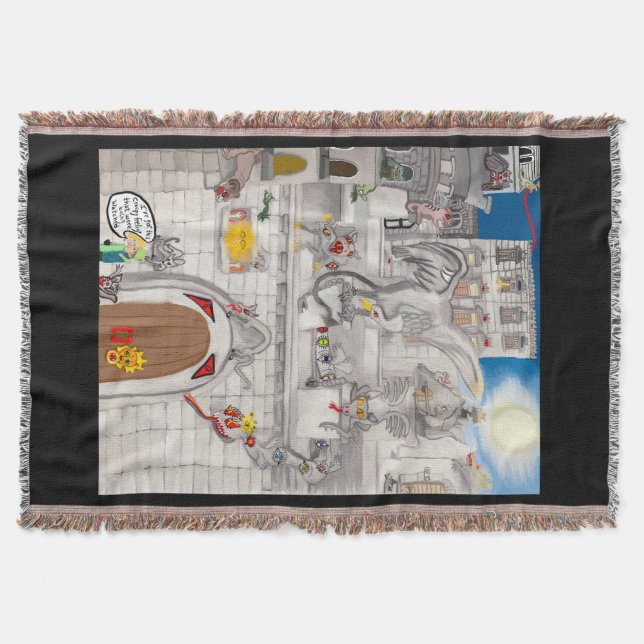 The Mischievous Gargoyles Throw Blanket (Front)