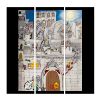 The Mischievous Gargoyles Triptych