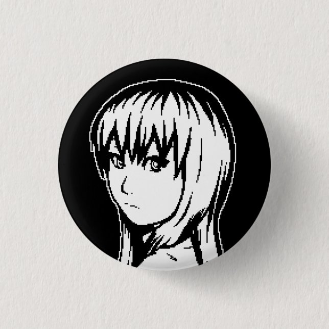 The Missing Piece (B&W) - small pin-back Button (Front)
