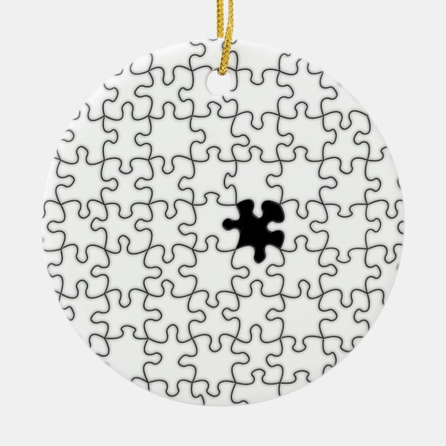 The Missing Puzzle Piece Background Template Ceramic Ornament (Front)