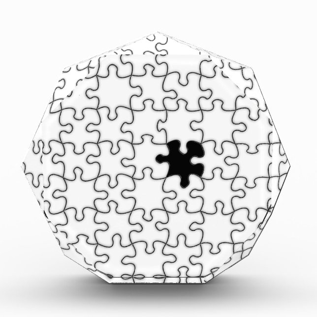 The Missing Puzzle Piece Pattern Acrylic Award (Front)