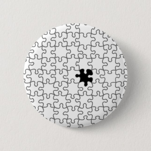 The Missing Puzzle Piece Pattern Button (Front)