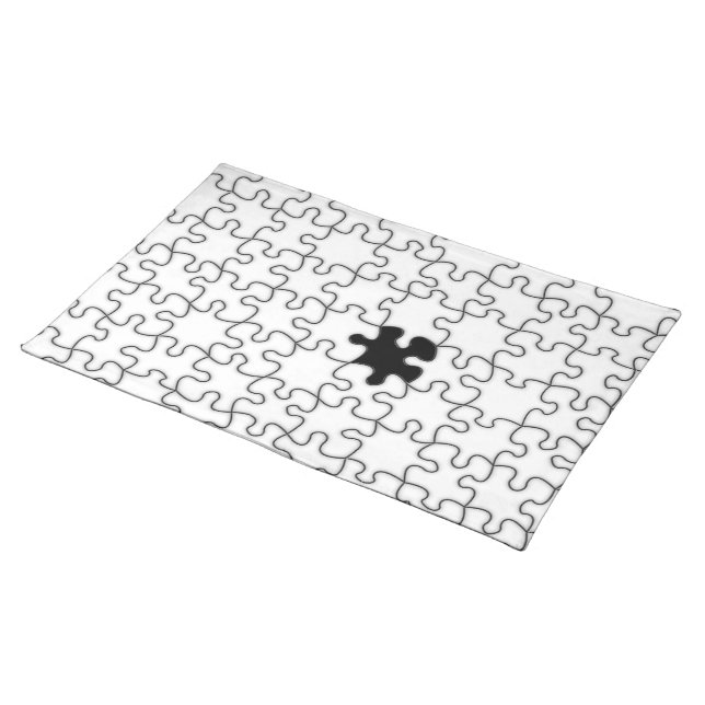 The Missing Puzzle Piece Pattern Cloth Placemat (On Table)