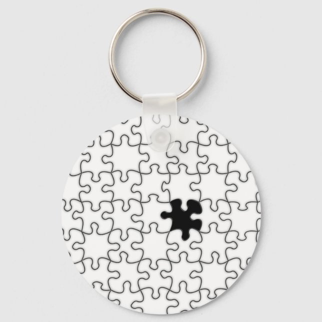 The Missing Puzzle Piece Pattern Keychain (Front)