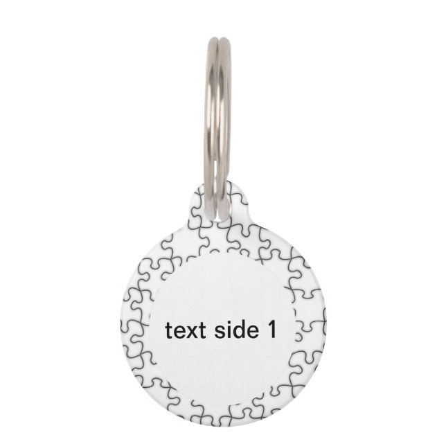 The Missing Puzzle Piece Pattern Pet ID Tag (Back)