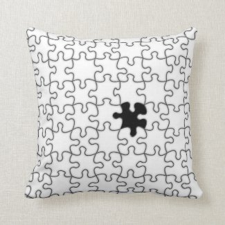 The Missing Puzzle Piece Pattern Throw Pillow