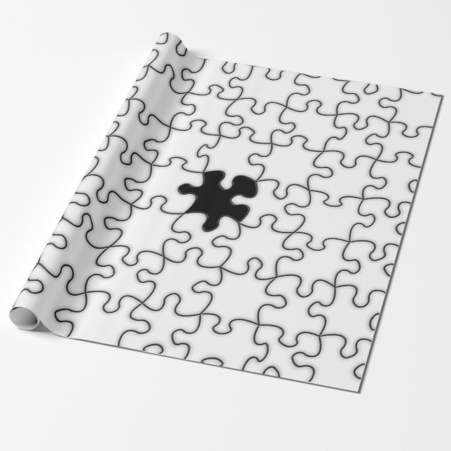 The Missing Puzzle Piece Pattern Wrapping Paper (Unrolled)