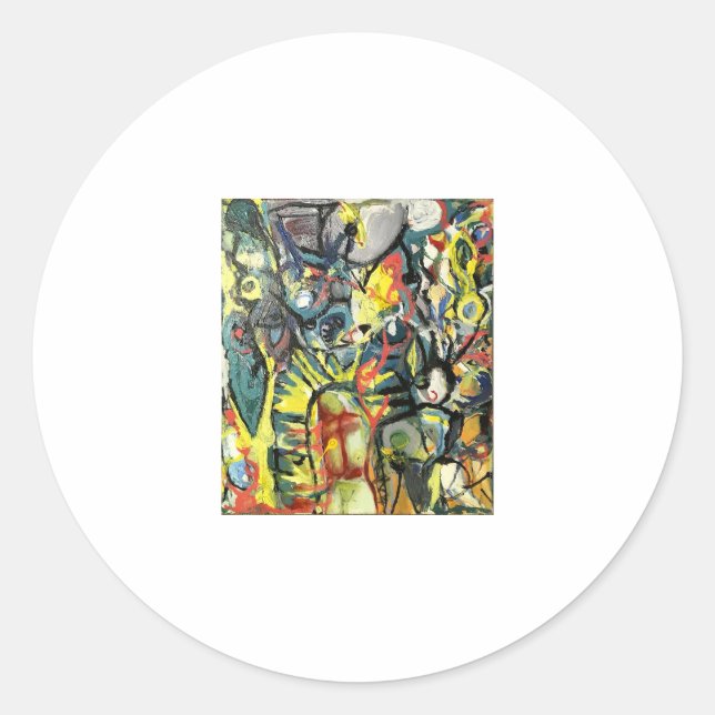 The Mission Abstract Jeff Hankamer Artjunkhaus Art Classic Round Sticker (Front)