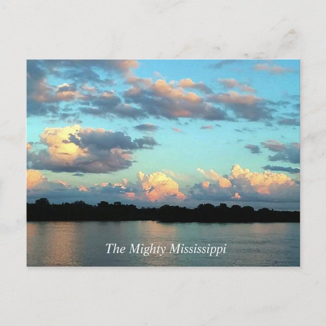 The Mississippi River with the Sun Rising Postcard (Front)