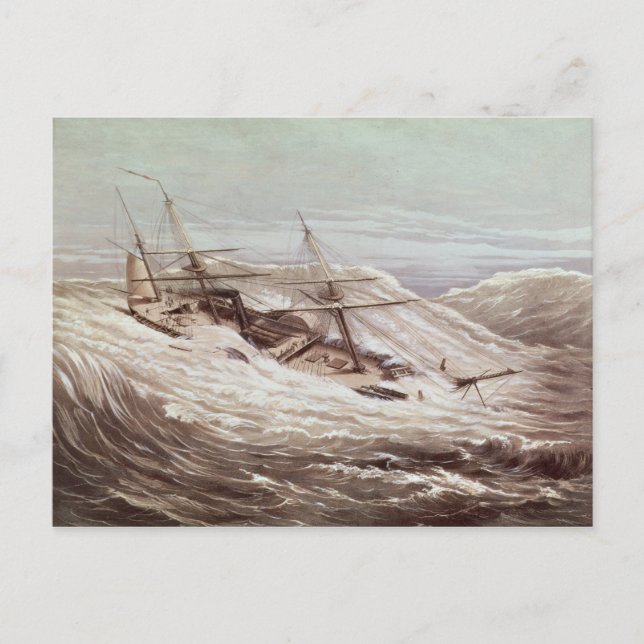 The Mississippi Steam Frigate in a Typhoon Postcard (Front)