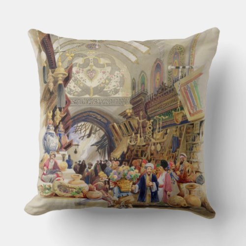 The Missr Tcharsky or Egyptian Market in Constan Throw Pillow