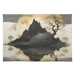 The Misty Mountain Black & Gold Cloth Placemat