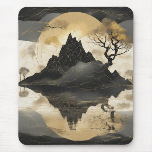 The Misty Mountain Black & Gold Mouse Pad