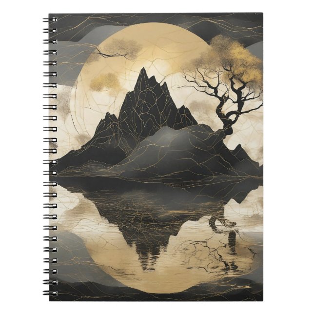 The Misty Mountain Black & Gold Notebook (Front)