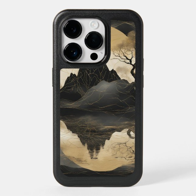 The Misty Mountain Black & Gold Otterbox iPhone Case (Back)
