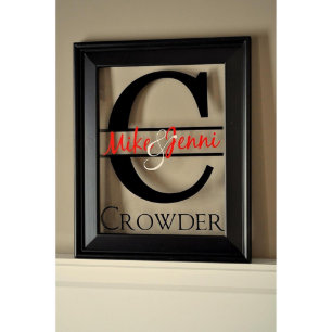 The Mitford 16x13 Glass Family Name Sign