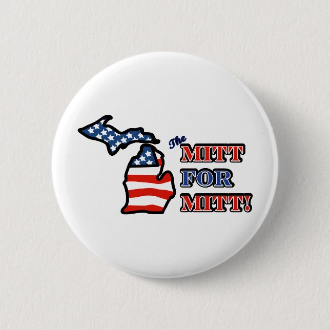 The Mitt for Mitt! Pinback Button (Front)