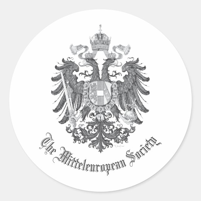 The Mitteleuropean Society double headed eagle Classic Round Sticker (Front)